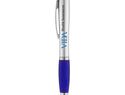 Długopis ze stylusem i kolorowym uchwytem Nash, srebrny / niebieski