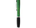 Długopis z kolorowym stylusem i czarnym uchwytem Nash, zielony / czarny