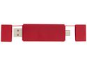 Mulan podwójny koncentrator USB 2.0, czerwony