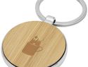 Okrągły brelok do kluczy Nino z bambusa, naturalny