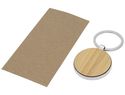 Okrągły brelok do kluczy Nino z bambusa, naturalny