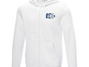 Ruby men’s organic recycled full zip hoodie, biały