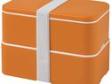 MIYO dwupoziomowe pudełko na lunch, pomarańczowy / pomarańczowy / biały