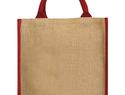 Jutowa torba prezentowa Chennai, naturalny / czerwony