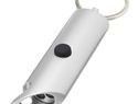 Flare latarka LED i otwieracz do butelek z łańcuchem do kluczy wykonany z aluminium IPX z recyklingu, srebrny