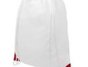 Plecak Oriole ściągany sznurkiem z kolorowymi rogami, biały / czerwony