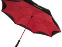 Odwrotnie barwiony prosty parasol Yoon 23”, czerwony / czarny