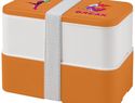 MIYO dwupoziomowe pudełko na lunch, pomarańczowy / biały / biały