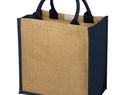Jutowa torba prezentowa Chennai, naturalny / granatowy