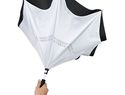 Odwrotnie barwiony prosty parasol Yoon 23”, biały / czarny