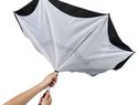 Odwrotnie barwiony prosty parasol Yoon 23”, biały / czarny