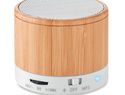 ROUND BAMBOO - Głośnik bezprzew z bambusa
