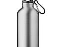 Aluminiowa butelka na wodę Oregon z karabińczykiem o pojemności 400 ml, srebrny