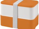 MIYO dwupoziomowe pudełko na lunch, pomarańczowy / biały / biały