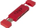 Mulan podwójny koncentrator USB 2.0, czerwony