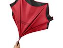 Odwrotnie barwiony prosty parasol Yoon 23”, czerwony / czarny