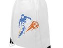 Plecak Oriole ściągany sznurkiem z kolorowymi rogami, biały / czarny