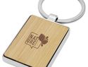 Prostokątny brelok do kluczy Neta z bambusa, naturalny