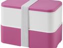 MIYO dwupoziomowe pudełko na lunch, różowy / biały / biały