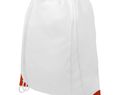 Plecak Oriole ściągany sznurkiem z kolorowymi rogami, biały / pomarańczowy