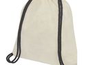 Plecak Oregon ściągany sznurkiem z kolorowymi sznureczkami, wykonany z bawełny o gramaturze 100 g/m² , natural / czarny
