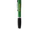 Długopis z kolorowym stylusem i czarnym uchwytem Nash, zielony / czarny
