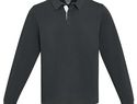Clyde bluza polo do rugby unisex, czarny