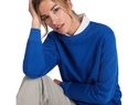 Batian bluza unisex z okrągłym dekoltem, biały
