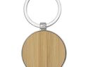 Okrągły brelok do kluczy Nino z bambusa, naturalny