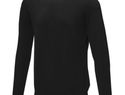 Merrit - męski sweter z okrągłym dekoltem, czarny