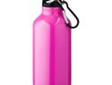 Aluminiowa butelka na wodę Oregon z karabińczykiem o pojemności 400 ml, neonowy różowy