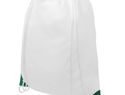 Plecak Oriole ściągany sznurkiem z kolorowymi rogami, biały / zielony