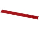 Linijka Renzo o długości 30 cm wykonana z tworzywa sztucznego, czerwony