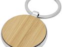 Okrągły brelok do kluczy Nino z bambusa, naturalny