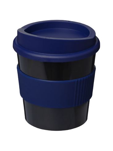 Kubek z serii Americano® Primo o pojemności 250 ml z uchwytem, czarny / niebieski