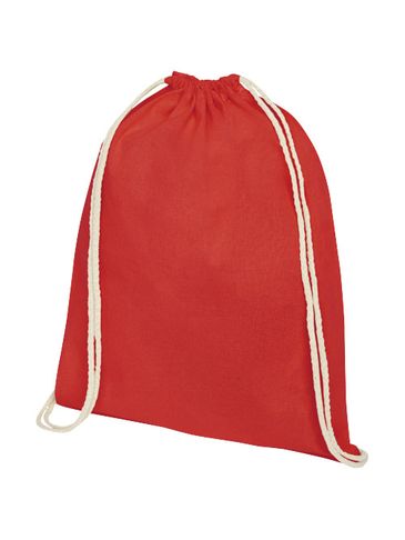 Plecak Oregon wykonany z bawełny o gramaturze 140 g/m² ze sznurkiem ściągającym, czerwony