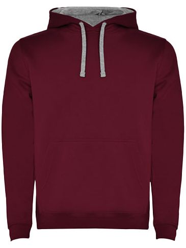 Urban męska bluza z kapturem, kasztanowy / marl grey