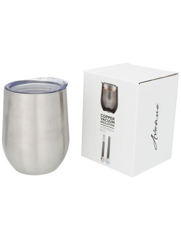 Termiczny kubek Corzo z izolacją próżniowo miedzianą, srebrny