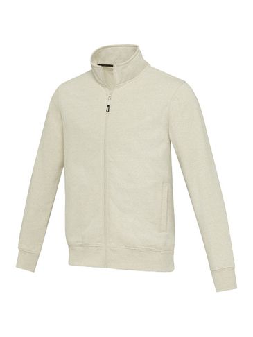 Galena bluza unisex z recyklingu z zamkiem błyskawicznym na całej długości, oatmeal