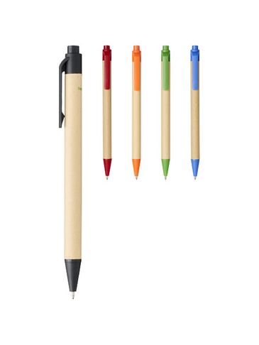 Długopis Berk z kartonu z recyklingu i plastiku kukurydzianego, zielony