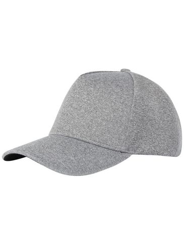 Manu 5-panelowa elastyczna czapka z daszkiem, szary melanż