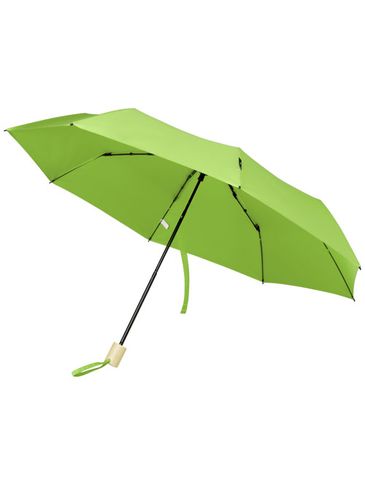 Składany wiatroodporny parasol 51 cm z PET z recyklingu Birgit, zielony limonkowowy