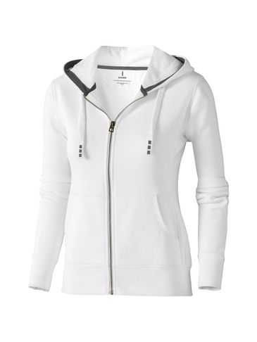 Damska rozpinana bluza z kapturem Arora, biały