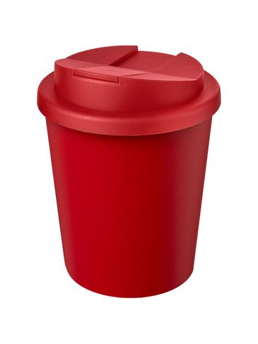 Kubek Americano® Espresso Eco z recyklingu o pojemności 250 ml z pokrywą odporną na zalanie , czerwony