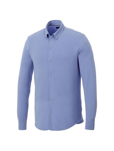 Męska koszula z długim rękawem o splocie pique Bigelow, jasnoniebieski