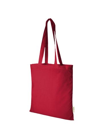 Orissa  torba na zakupy z bawełny organicznej z certyfikatem GOTS o gramaturze 100 g/m², czerwony