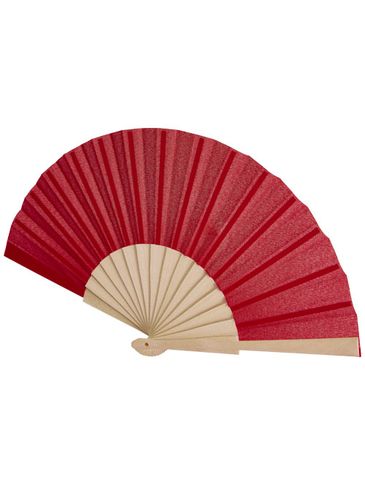 Wachlarz Manuela z drewna i poliestru, czerwony