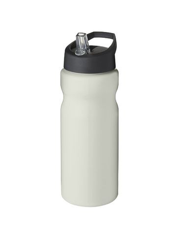 Bidon H2O Eco o pojemności 650 ml z wieczkiem z dzióbkiem, kość słoniowa / czarny