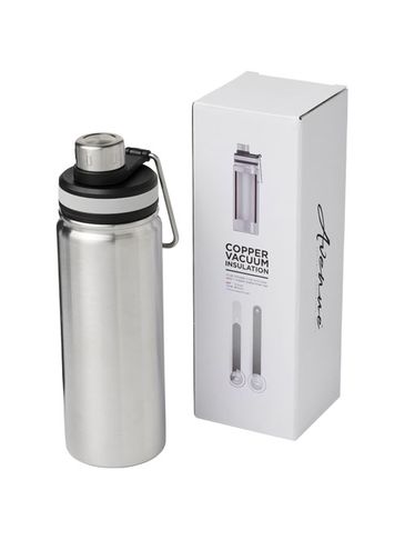 Miedziany, izolowany próżniowo bidon Gessi o pojemności 590 ml, srebrny