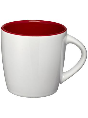 Kubek ceramiczny Aztec, biały / czerwony